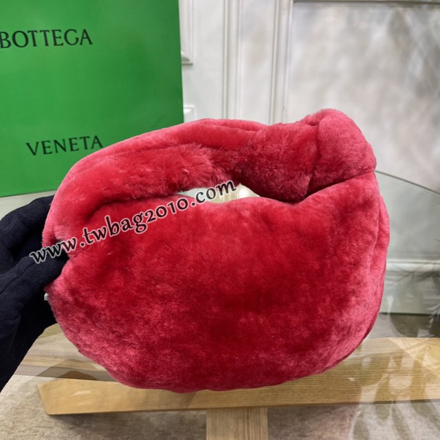 Bottega veneta高端女包 98080天鵝絨 寶緹嘉Jodie經典打結圓形hobo包 BV天鵝絨皮毛新款女包  gxz1390